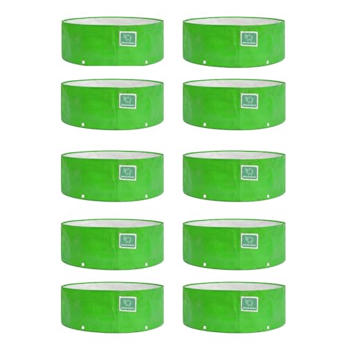 Image of GREENSHEEP HDPE Grow Bag Heavy Duty 260 GSM Round Plants Flower Growing Bags Floor Standing Mount Type for Home Garden Balcony Terrace Kitchen Nursery (Green, 15x9 inch, Pack of 10)