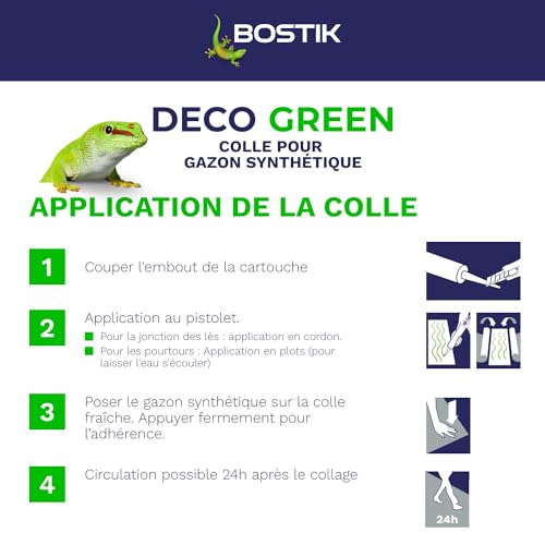 Colle pour gazon synthétique Bostik Déco Green pour sublimer terrasses et balcons