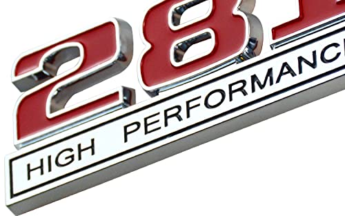 Image of 2Pc 281 4.6 Liter High Performance Engine Emblems Badge 3D Decals Stickers Cars Trucks Chrome Black Red