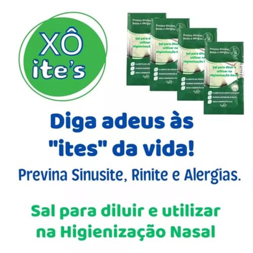 Sachês de Soro Fisiológico em Pó Xô ites, Kit com 60 Unidades, para Alívio e Higienização