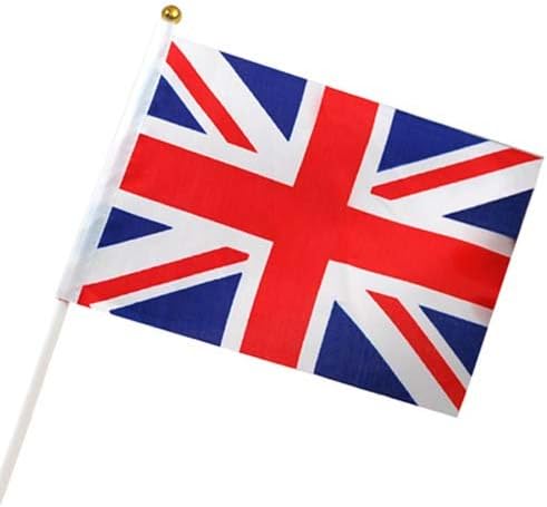TRIXES 6 X British Union Jack Flags Hand Waving Flag for Royals Party Football Team, King Charles III 2023 Coronation GB