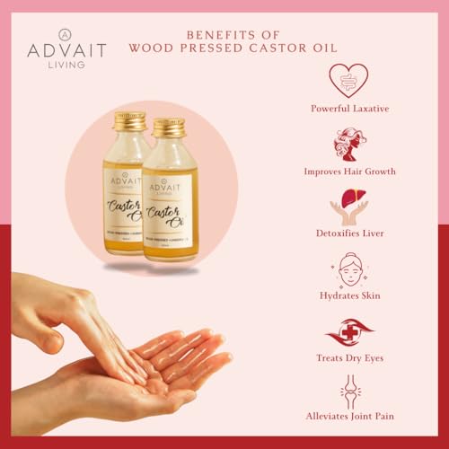 Image of Cold Pressed Castor Oil for Multipurpose Use - Thick and Smooth Consistency - Securely Packaged for Storage - Suitable for Various Applications 100 ML (PACK OF 2)