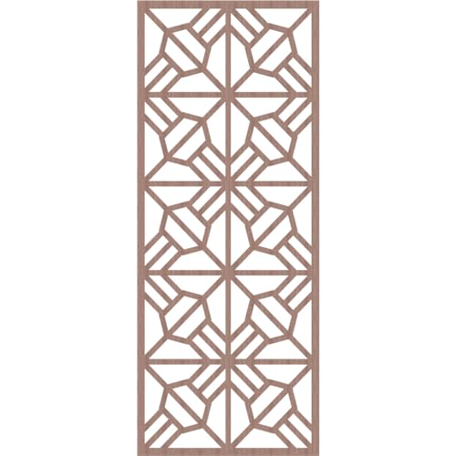 Image of 37 3 /8 inchW x 94 3 /8 inchH x 3 /8 inchT Auburn Decorative Fretwork Wood Wall Panels, Walnut