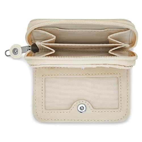 Kipling Women's Tops Wallet, Compact, Practical, Nylon Travel Card Holder, Light Sand #TOP2