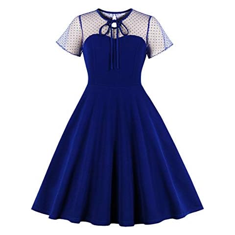 Wellwits Women's Vintage Polka Dots Cocktail Dress Cover