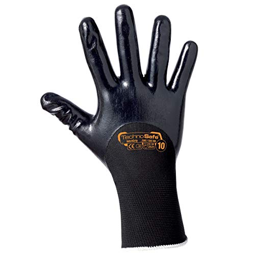 Technosafe gng1303bb08 Gants avec spalmatura à 3/4 en nitrile, noir, 8, Lot de 2 pièces Cover