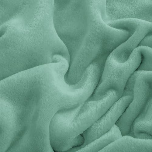 Image of BEDELITE Flannel Sheets Queen Size Haze Blue - Super Soft Fleece Sheets Set Fluffy Extra Plush, 4 Piece(Include Fitted Sheet, Flat Sheet, 2 Pillowcases)