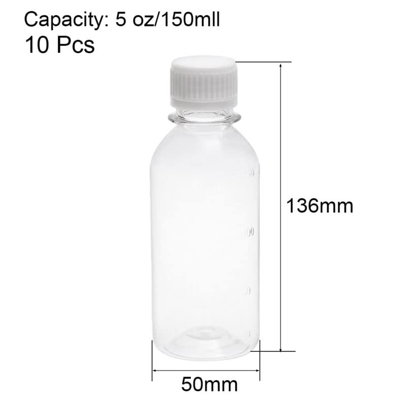 Tool parts 5 Oz/150ml Plastic Lab Bottle Small Mouth Container Clear Bottles 10pcs