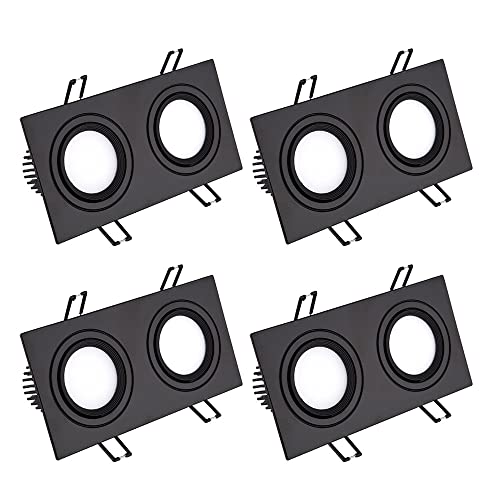 GTHTUHFD Downlight Rectangular Giratorio Antideslumbrante, Paquete De 4, Focos Led Ajustables Tipo Ojo De Buey para Techo, 10W, 14W, 20W, 30W, 40W, 60W, Tipo Oblea, Cuadrado,30w-4000k