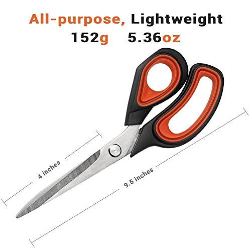 Stary City Premium Tailor Scissors Heavy Duty Multi-Purpose Titanium Scissors Professional For Leather Cutting Industrial Sharp Sewing Shears (2 Pack), Red/Gray #TOP1
