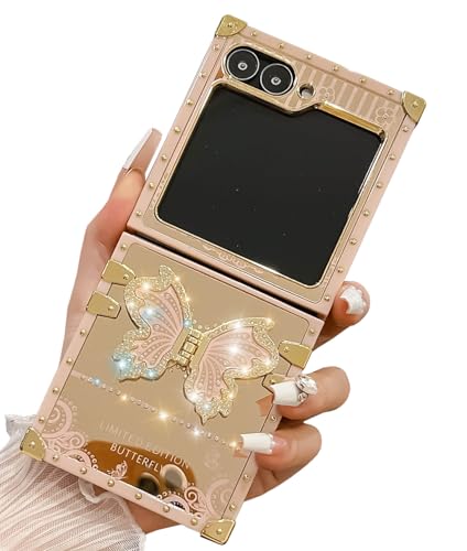 Coque Samsung Z Flip 5 rose à motif papillon, le cadeau parfait pour fille