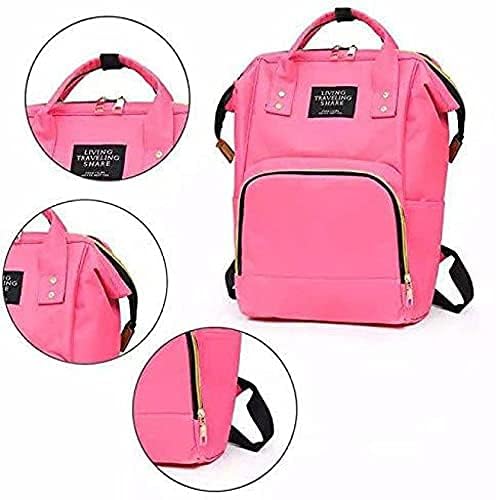 Image of Chinmay Kids Baby Diaper Backpack for New Born Baby Mother /Mom Stylish Polyester Organizer Bag for Casual Travel Outing & Traveling - Pink