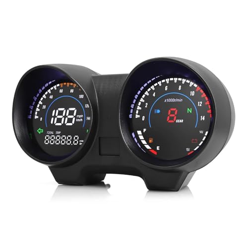 Compteur de vitesse moto numérique 14000 tr/min et tachymètre à 6 vitesses