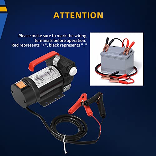 Dwvo 12V Dc Portable Electric Fuel Transfer Pump 175W Diesel Pump With On/Off Shut Off For Kerosene Oil Commercial Fuel Transfer Extractor Pump Motor Auto #TOP3