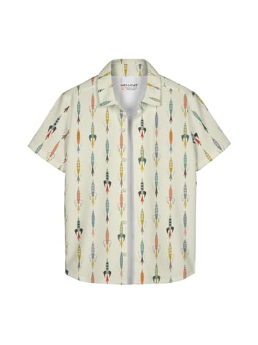 Image of HELLCAT Yellow Trendy Regular Fit Printed Causal Shirt for Boys