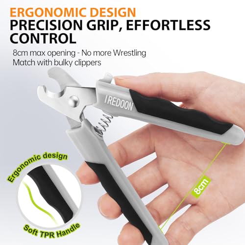 IREDOON Profi Krallenschere für Hunde und Katzen mit Hohe Qualität Nagelfeile aus Edelstahl und Hltrascharfen Klingen aus 4Cr13-Edelstahl für Kleine, Mittlere und Große Rassen
