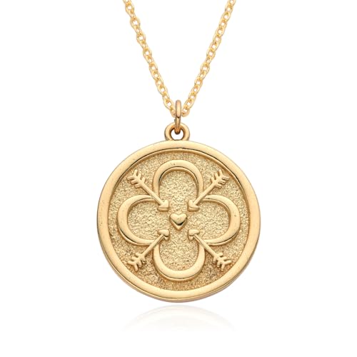 Ldqshanz Dainty Necklace Initial Necklace For Women Round Moon star Clover Pendant Chain Coin Necklaces