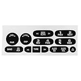 Matte Black GM Radio Button Repair Decals Sticker Kit for GM Chevy 2002 2003 2004 2005 2006