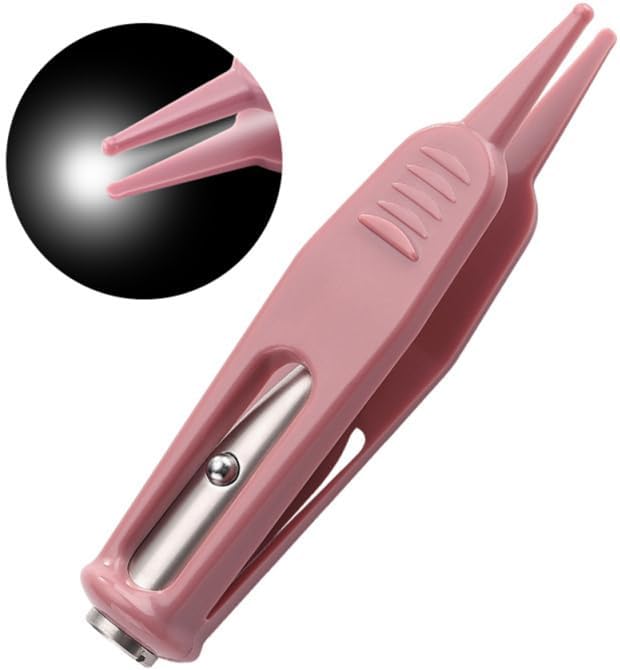 1 Pc Baby Nose Cleaning Clip - LED Light Infant Booger Remover Tweezers Safe Nasal Ear Navel Care Tool Portable Snot Picker for Toddlers Kids Home Travel Use 3.74 x 0.66 In