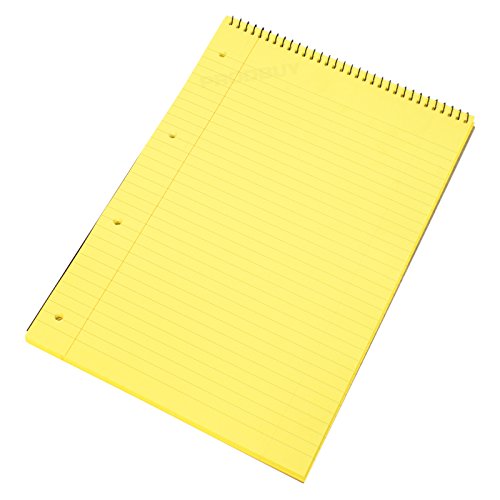 [Pack of 3] Spiral Memory Aid A4 Yellow 160 Page Paper Notepad Refill Legal Lined Writing Pads