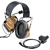 GLECTICAL タクティカルヘッドセット エアソフトヘッドセット ミリタリー Comta II サウンドピックアップヘッドホン ノイズリダクション 耳保護ヘッドホン マイク付き ハンティングシューティング エアソフト用 U94 PTT Kenwood 2ピン CB付き, CB。, WZ041-CB + WZ113-BK-KEN