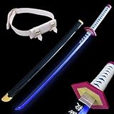 鬼滅の刃 光る日輪刀 Type-C充電 タッチセンサー 竈門炭治郎 発光LED 竹製刃 cosplay 冨岡義勇プレゼント クリスマス,ハロウィンです 我妻善逸刀 鬼殺隊 完成度高い 模造刀 模擬刀 剣 (冨岡義勇青刀)