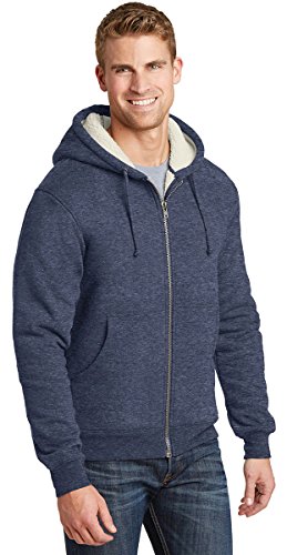 Cornerstone Cs625 Men's Heavyweight Sherpa-Lined Hooded Fleece Jacket, Grey, Xl #TOP2