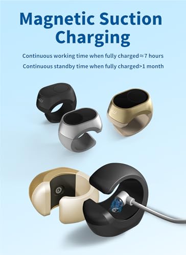 Bluetooth Remote Scrolling Ring für TikTok, Kindle und Kamera - Kompatibel mit iPhone, iPad, iOS, Android - Page Turner, Video Recording Remote - Gold