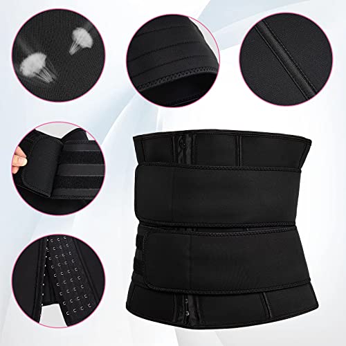 Jueachy Waist Trainer Belt Women Soft Waist Trimmer Sweat Stomach Tummy Wrap Shaper Belly Sweatband Black #TOP7
