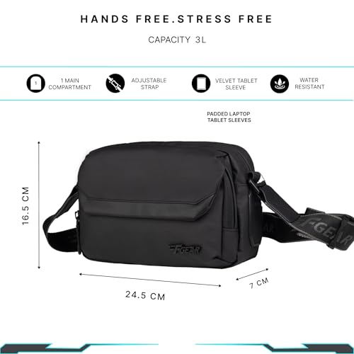 Image of F Gear Girona Soft Tablet Crossbody Sling Bag|Premium Finish with Tablet Sleeve|Stylish, Compact Everyday Sling Bag for Travel, Work & Commute|1 Compartment & 2 Pockets|Back Hidden Pocket