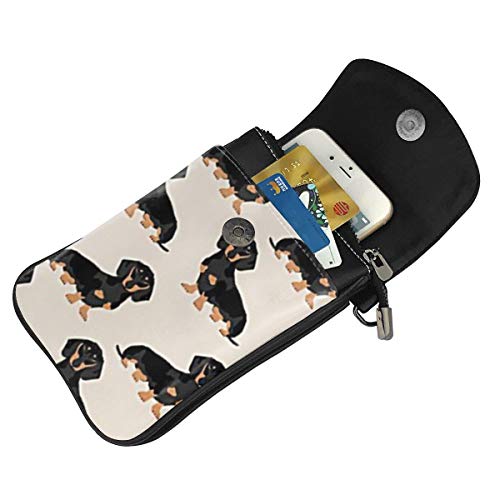 Women Men Girls Boys Wiener Dog Fabric Doxie Dachshund Weiner Dog Pet Dogs Small Crossbody Purse Cell Phone Pouch Mini Tote Shoulder Bag For Travel Work Shopping Walking Dating Outdoor4