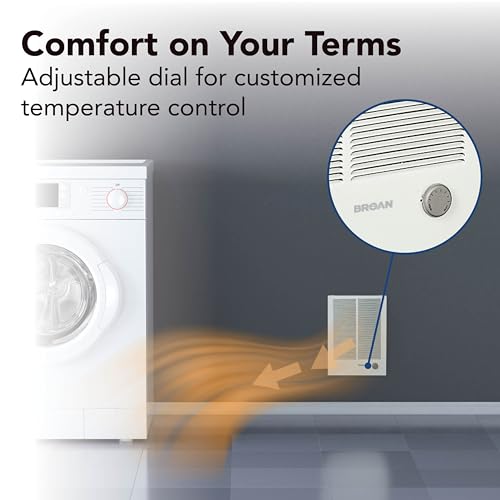 Image of Broan-NuTone 194 High Capacity Wall Heater, White Painted Grille, 3000 /1500 Watt 240 VAC, Covers 300 sq. ft. at Factory Wired Voltage
