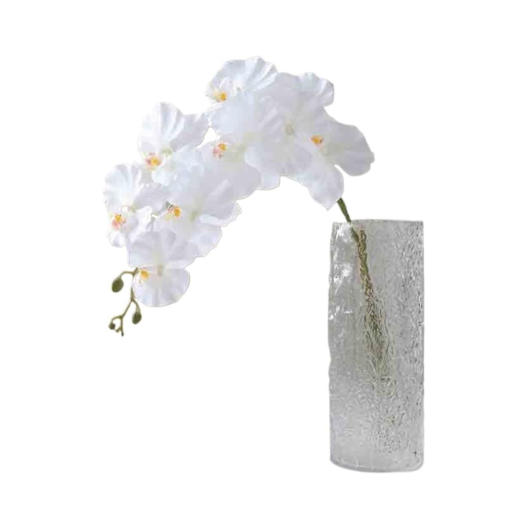 Bx9rE7tK3g Faux Flowers with Vase Simulation Phalaenopsis Fake Flowers Desktop Arrangement Living Room Decorative Floral Table Glass Vase Artificial Flowers