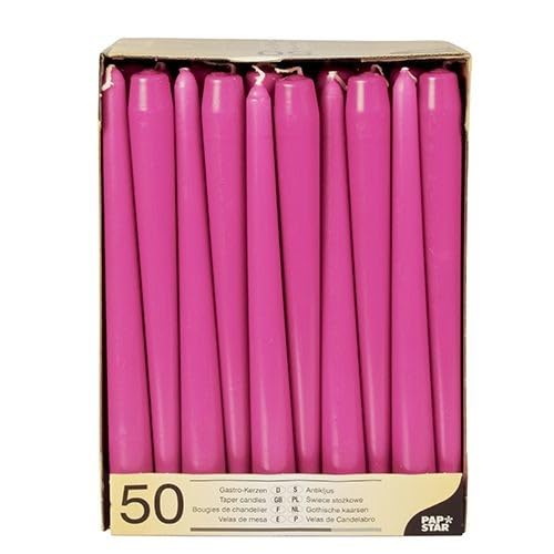 50 Leuchterkerzen Ø 2,2 cm 25 cm fuchsia Spitzkerzen