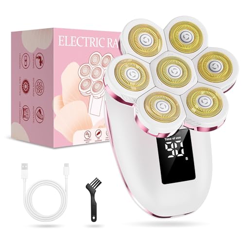 Electric Razors for Women, 7D Floating Head Cordless Shaver, Wet/Dry Painless Hair Remover with...