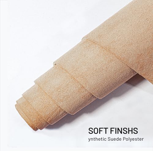 Babnecl Suede Auto Headliner Fabric 56" L × 60" W with Foam Backing - Tube Packaging - Beige Interior Replacement Material for Car/Truck/SUV/RV Roof - Home Repair/DIY Headliner Material