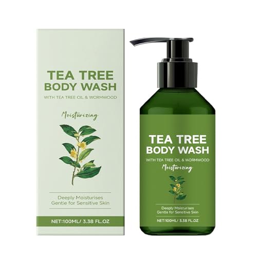 Tea Tree Body Wash - Tea Tree Tinea Versicolour Body Wash, cuidado de la piel para el acné en la espalda, foliculitis, picazón en la ingle, pie de atleta y tiña - Jabón corporal con aceite de árbol de