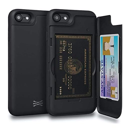 TORU CX PRO Compatible with iPhone SE 2020/iPhone 8/iPhone 7 Wallet Case - Protective Dual Layer with Hidden Card Holder, ID Slot Hard Cover & Mirror - Matte Black