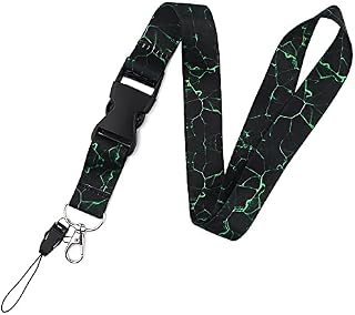 IRYNA Lanyard Neck Strap,Black Lanyard,Lanyards with Badge Holder,1Pcs Lanyard Neck Strap and Card Holder, Marbling Lanyard for Mobile, ID Badge Name Tag Keys(20.27inch)