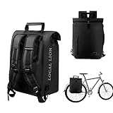 LOCAL LION Fahrradtasche für Gepäckträger hinten 3 in 1 Fahrradrucksack Gepäckträgertasche wasserdicht mit Laptopfach für Herren Damen 25L schwarz rot