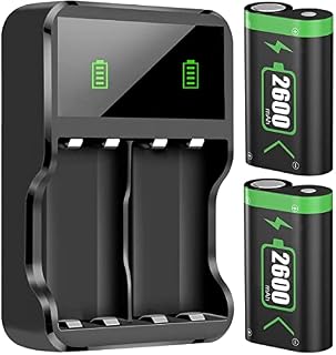 Nazily Rechargeable Battery Packs for Xbox One/Xbox Series X|S, 2 X 2600mAh High Capacity Xbox one Controller Battery Packs, Rechargeable Batteries with Charger for Xbox One/One S/One X/One Elite