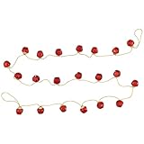 Northlight Shiny Christmas Jingle Bells Metal Garland - 7.5' x 1" - Red
