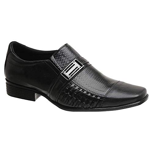 Kit 2 Pares Sapato Social Masculino Couro Legitimo (39,Preto)