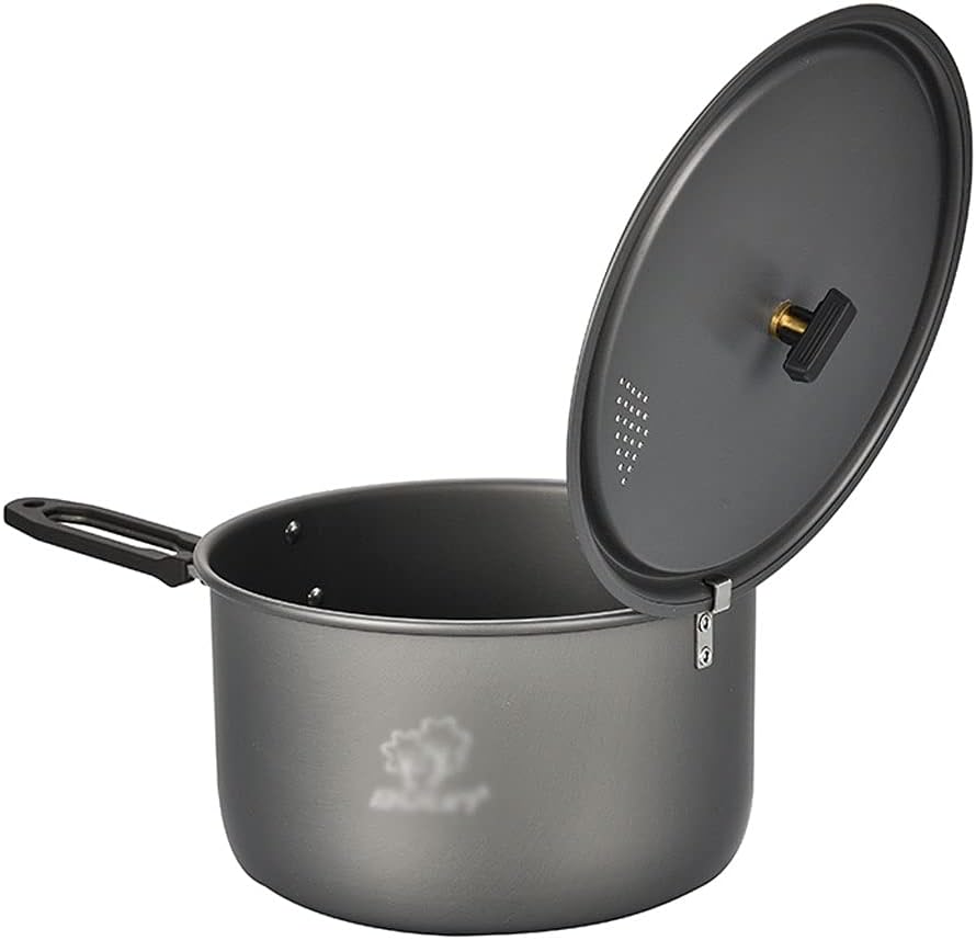 YYDS Outdoor Camping Camping Cookware Hard Anodized Aluminum Cooking Pot Camping Cooker Lightweight Pot for Campfire Portable Camp Equipment Adventures Picnics