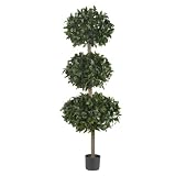 Nearly Natural 5313 Sweet Bay Triple Ball Tree, 69-Inch, Green