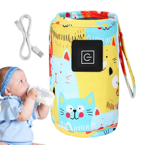 Calentador de biberones portátil – Calentador de leche para viajes | Esterilizador calefactor USB para bebés | Descongelador de fórmula de leche materna con control de temperatura constante: compacto