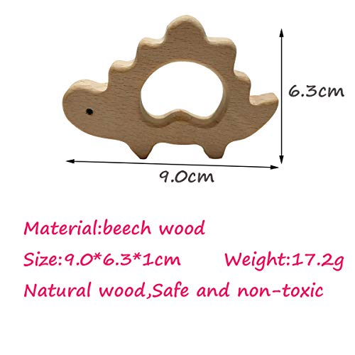 Image of 5pcs Beech Wooden Dinosaur Montessori Toy Natural Handmade Pure Wood Cartoon Animal Toys DIY Party Photography Pendant (Dinosaur 5pcs)