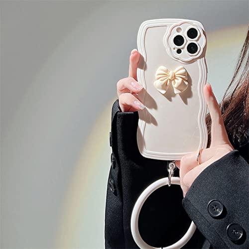 Coque iPhone 13 Pro BSAPP Fashion Wave Frame silicone souple blanc 3D Bow