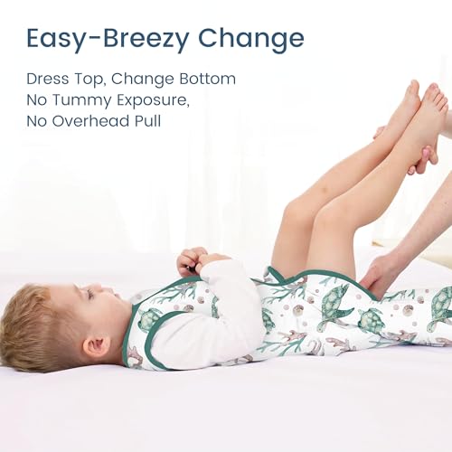 Image of 1.0 TOG Sleep Sack 0-6 Months, Swaddle Transition Sleeping Bag, Premium Baby Wearable Blanket with 2-way Zippers, All Season Sleep Sack, 1 Pack(Green Turtle)