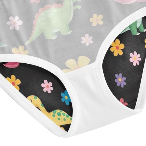 Cute Dinosaurs Flowers Black Underwear Toddler Girl, Underwear Girls, 2T–8 Years4
